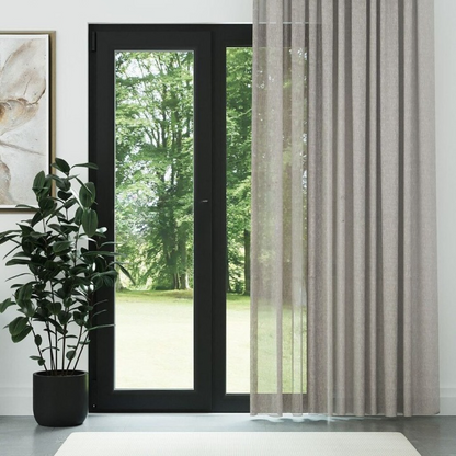 Mink Soft Natural Linen Look Sheer Curtain