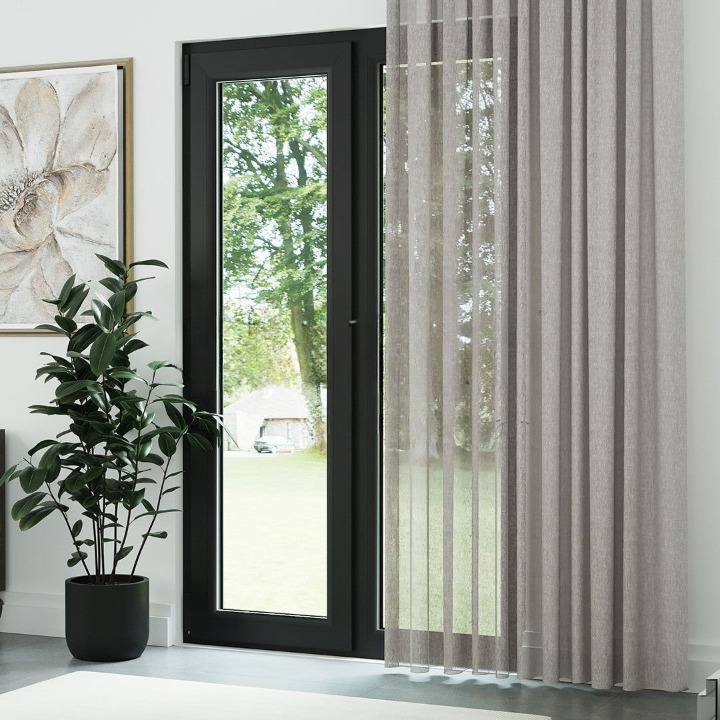 Mink Soft Natural Linen Look Sheer Curtain