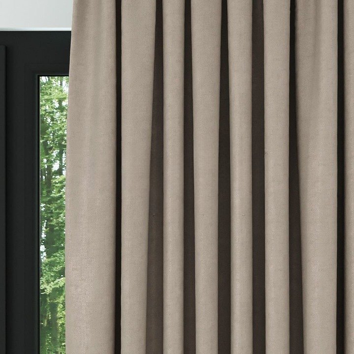 Mink Ribbed Velvet Drapes