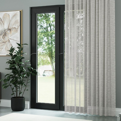 Mink Shimmering Linen Textured Sheer Curtain