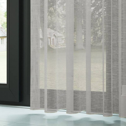 Mink Shimmering Linen Textured Sheer Curtain