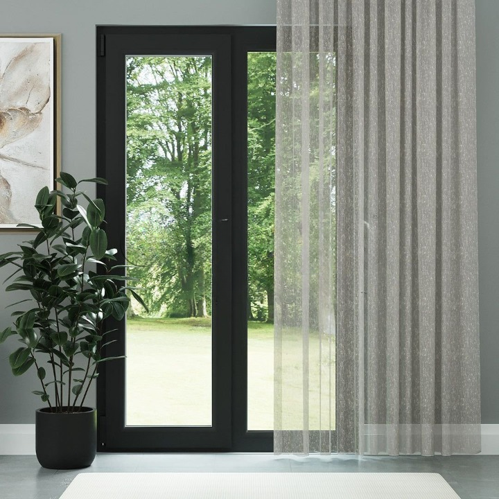 Mink Shantung Textured Sheer Curtain