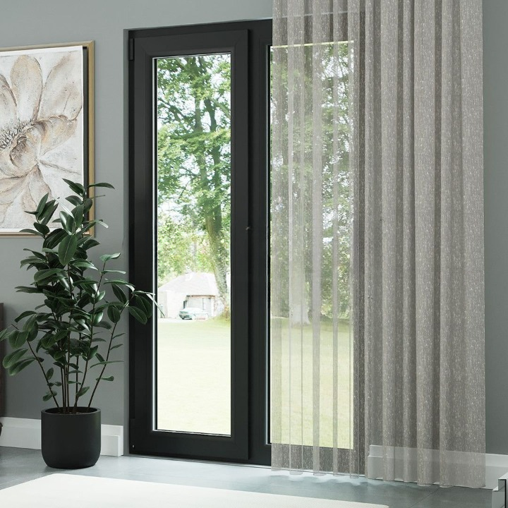 Mink Shantung Textured Sheer Curtain