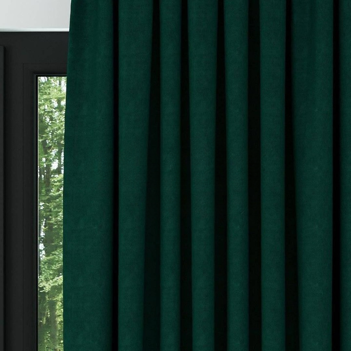Green Textured Linen Drapes