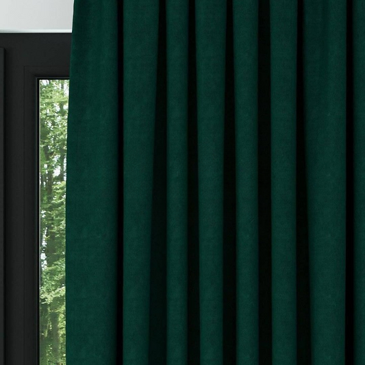 Green Textured Linen Drapes