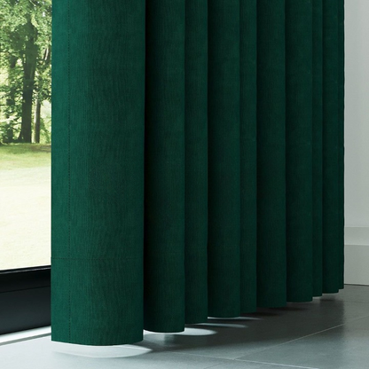 Green Textured Linen Drapes