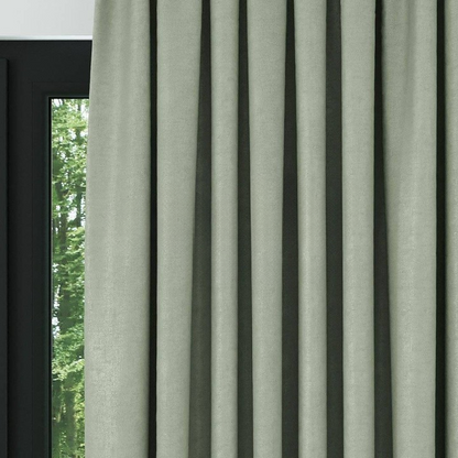 Green Ribbed Velvet Drapes
